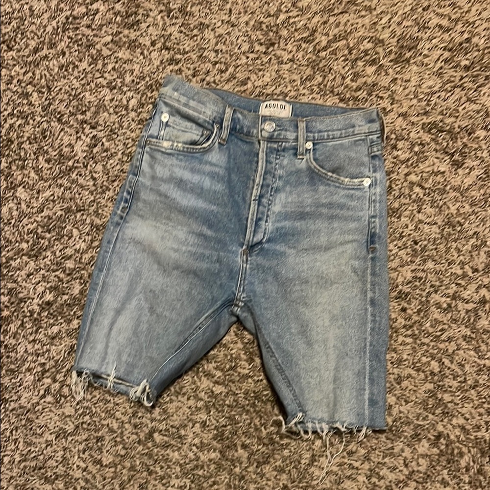 Agolde 90s Vintage Cut Offs Blue Denim Shorts